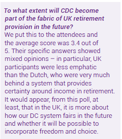 To what extent will CDC become part of the fabric of UK retirement provision in the future?